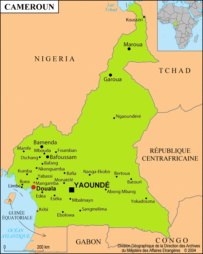 carte cameroun