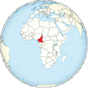 Cameroun sur le globe