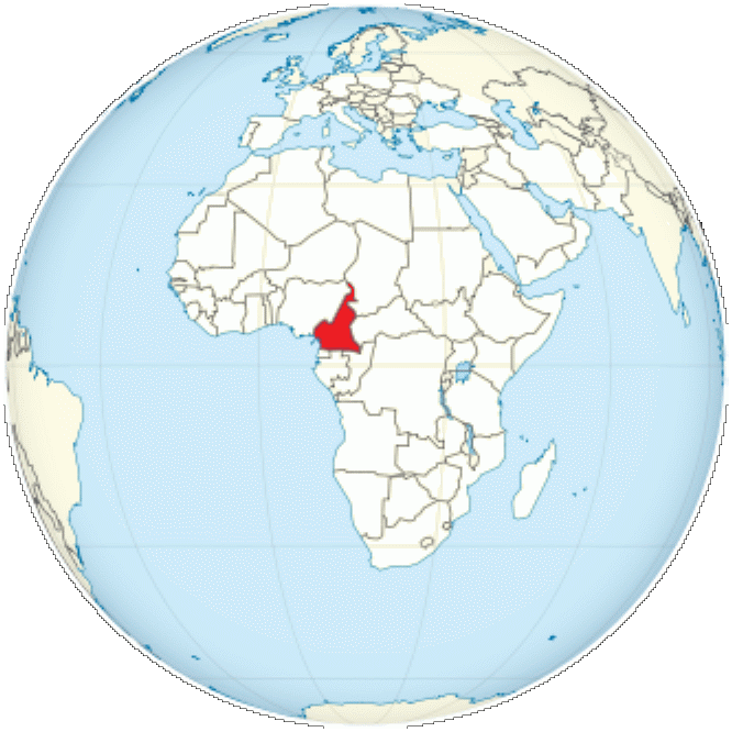 cameroun sur le globe